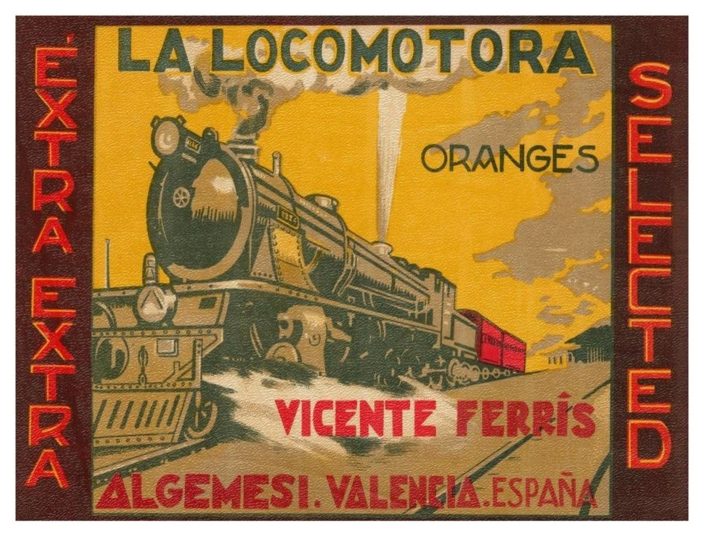 "La Locomotora Oranges" Digital Paper Print by Retrolabel, 38"x29"