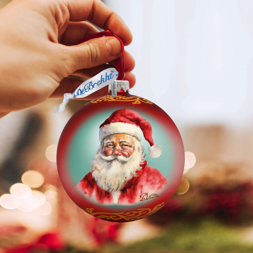 Captivating Smile of Santa Ball Glass Ornament Christmas Decor