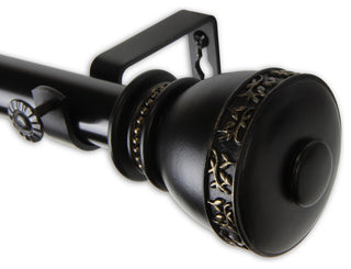 Kettle 1" Curtain Rod, Black, 160"-240"