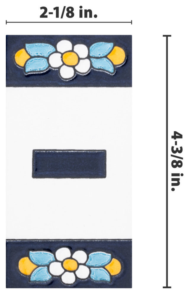Sevillano Flora Letters 2-1/8 in. x 4-3/8 in. Ceramic Wall Tile, Hyphen