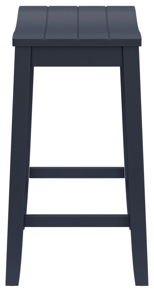 Hillsdale Fiddler Backless Stool, Saddle-Style Seat, Navy, Counter Height