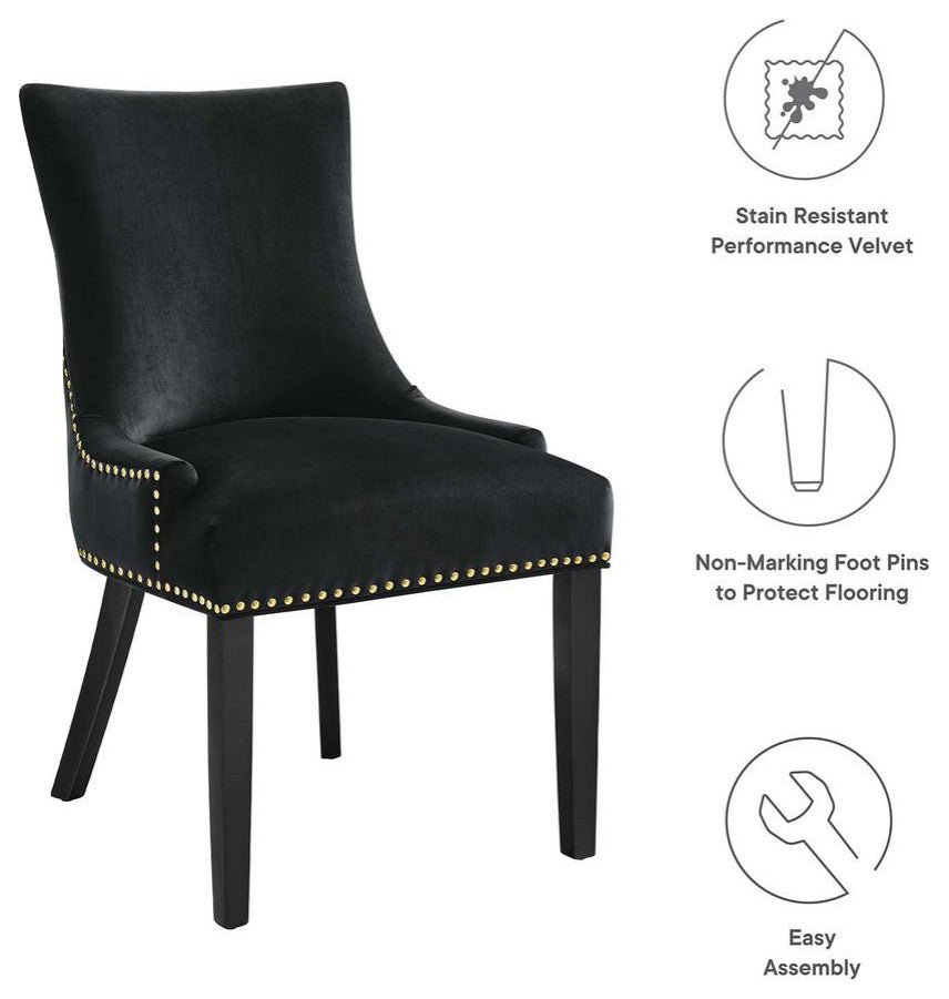 Marquis Performance Velvet Dining Chairs - Set of 2