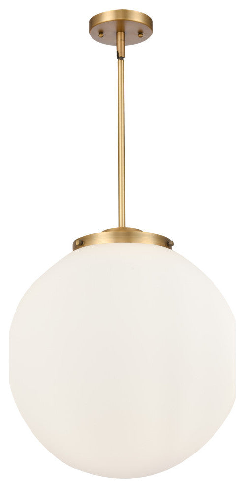 Beacon Pendant, Brushed Brass, Matte White, Matte White