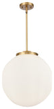 Beacon Pendant, Brushed Brass, Matte White, Matte White