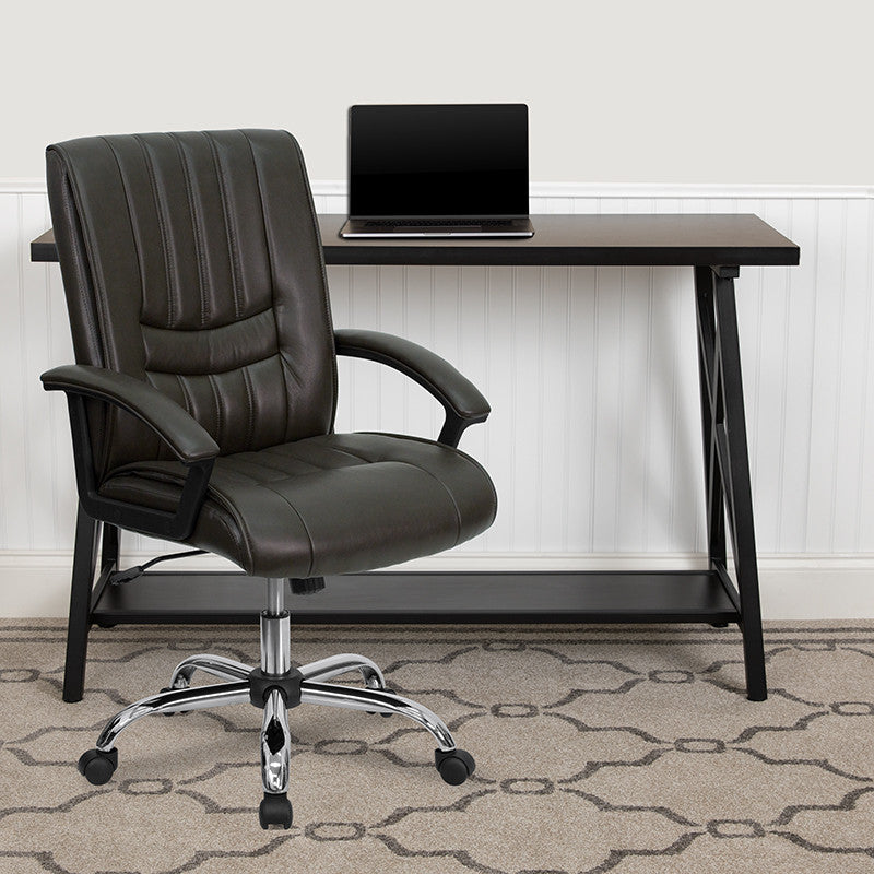 Brown Mid-Back Leather Chair