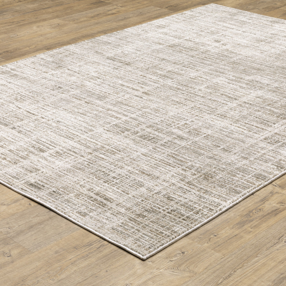 Noble Abstract Etchings Beige/ Ivory Indoor Area Rug, Beige, 3'3"x5'