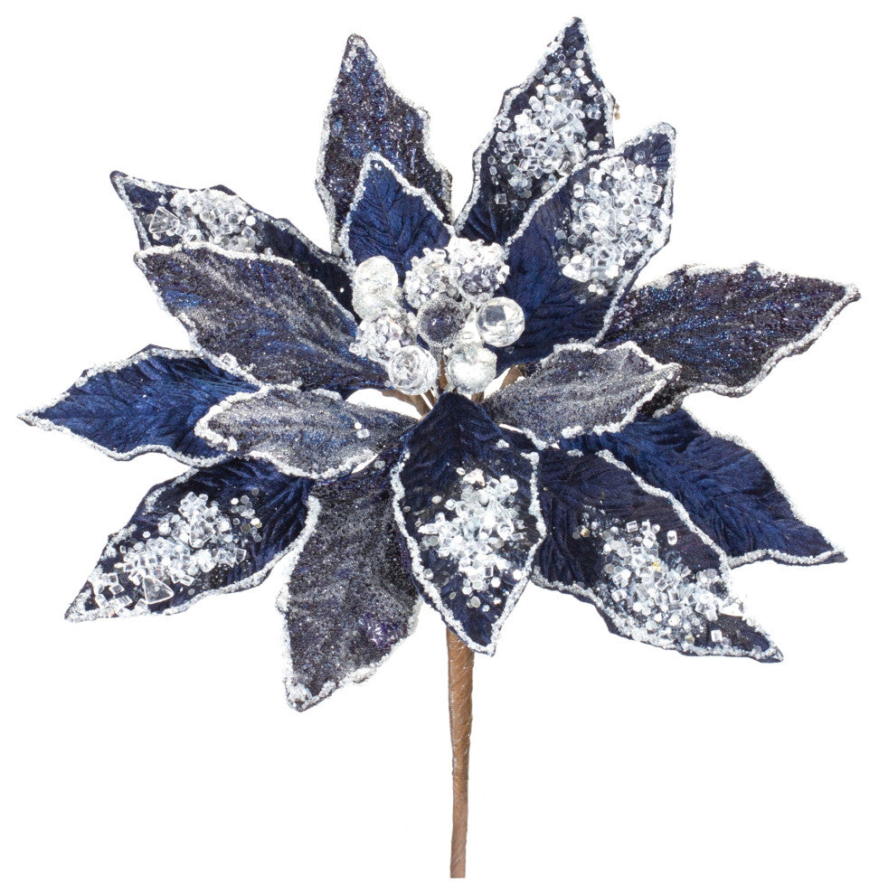 Frosted Poinsettia Stem, Set of 6