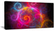 Beautiful Pink Pattern on Black, Abstract Wall Art Canvas, 32x16