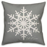 Let It Snow Snowflake 20"x20" Throw Pillow