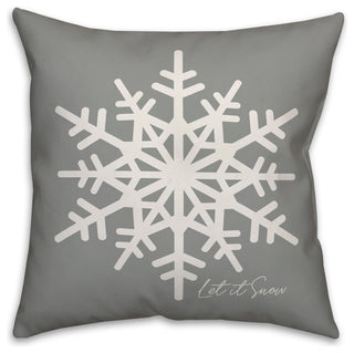 Let It Snow Snowflake 20"x20" Throw Pillow