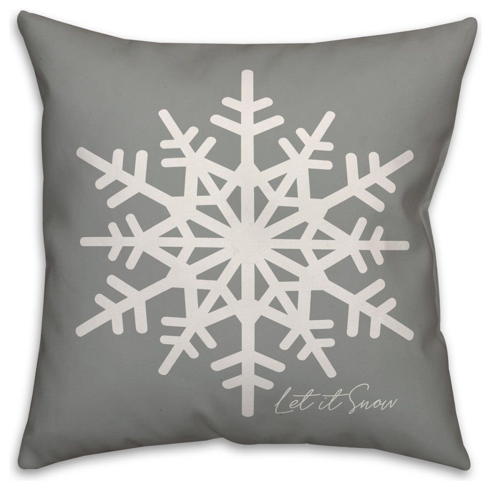 Let It Snow Snowflake 20"x20" Throw Pillow