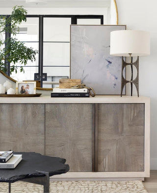 Modern Hammered Bronze Metal Sculpture Table Lamp, Open Abstract Mid Century