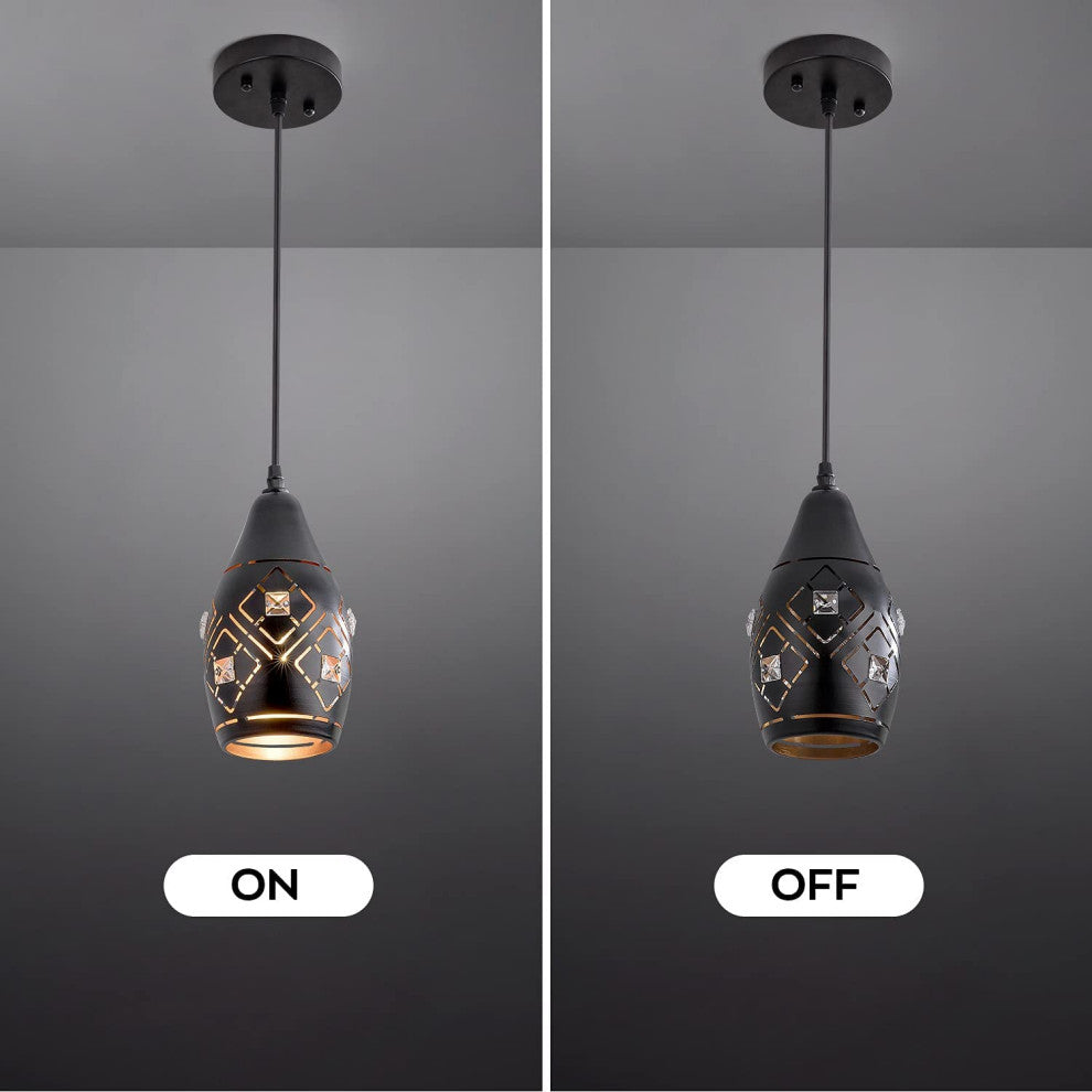 Modern Pendant Light Fixture, Black, Farmhouse