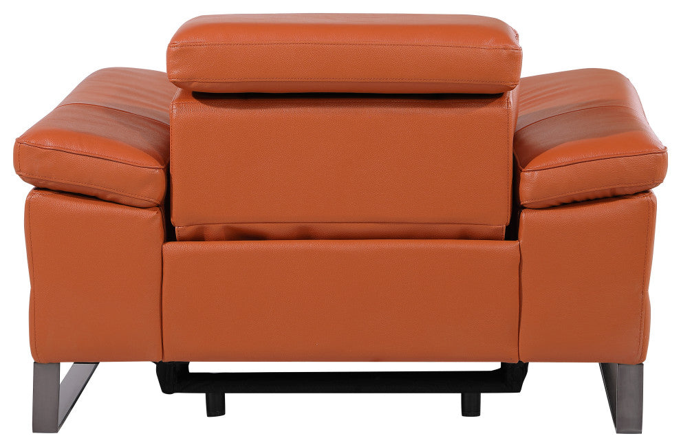 Antonio Italian Leather Power Reclining Arm Chair, Camel