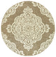 Martinique Overscale Medallion Tan/ Ivory Indoor/Outdoor Area Rug, 7'10"x7'10"