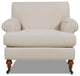 Alana 38" Lawson Accent Arm Chair, Metal Casters, Sky Neutral Beige Polyester