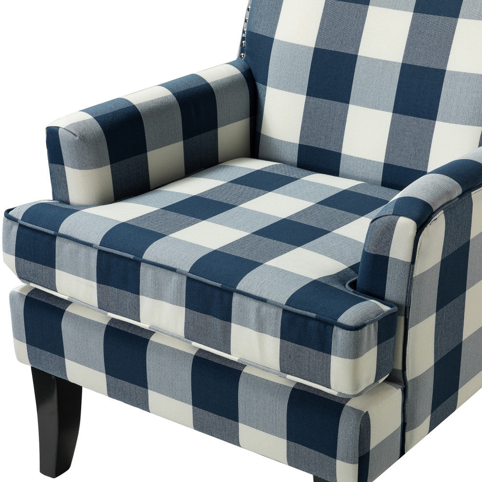 Herrera Classic Armchair With Pattern, Buffalo Navy