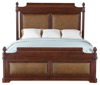 Charleston King Cane Wood Panel Bed in Cherry Brown by Hooker Furniture