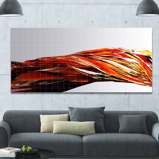 Red Faceted Crystal Texture, Oversized Abstract Canvas Art Print, 60x28