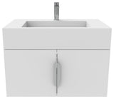 CastelloUSA Nile 30" Wall Mounted Bathroom Vanity Set, White, White Top, Brushed Nickel
