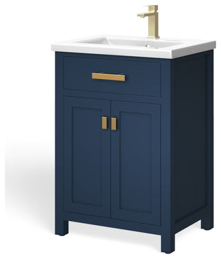 The Savoy Bathroom Vanity, Monarch Blue, 24", Single, Without Mirror, Freestanding