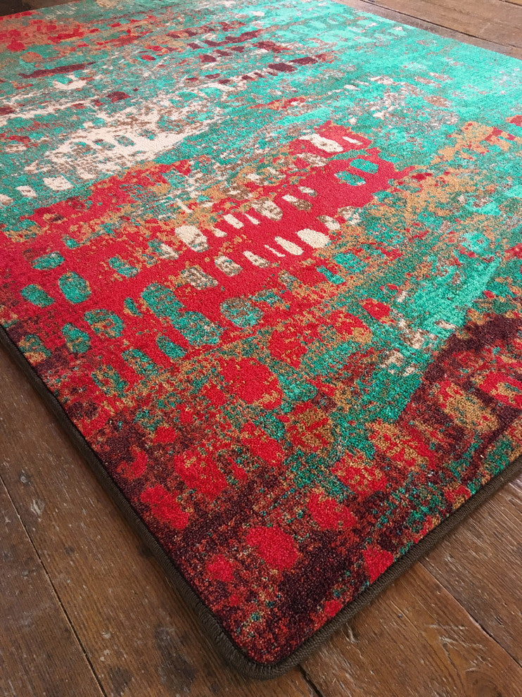 Forward Shift OKA Turquoise Area Rug, 2''8"x3''10"