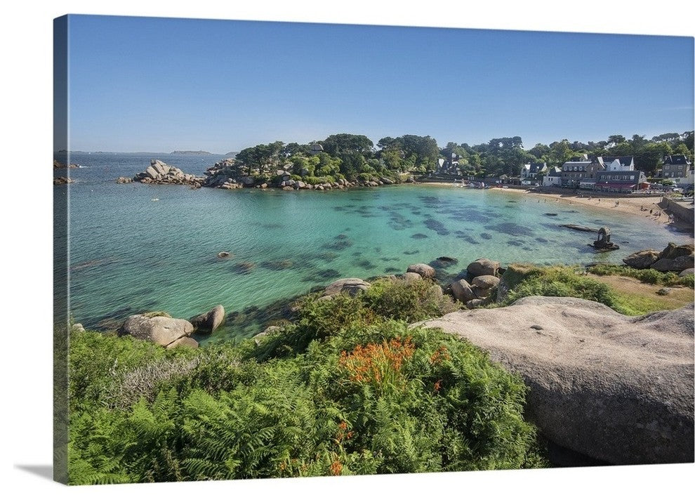 "Plage de Saint Guirec" Wrapped Canvas Art Print, 36"x24"x1.5"
