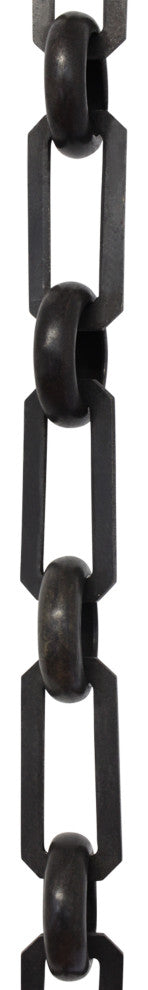 RCH Hardware Brass Rectangle Chandelier Chain, 3', Oil Bronzed Black, U40