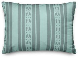 Blue Folk Stripes Throw Pillow