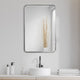 Ultra Stainless Steel Rectangular Wall Mirror, Silver, 24"x36", Brushed