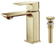 KIBI Mirage Single Handle Bathroom Faucet, Brush Gold, With Drain