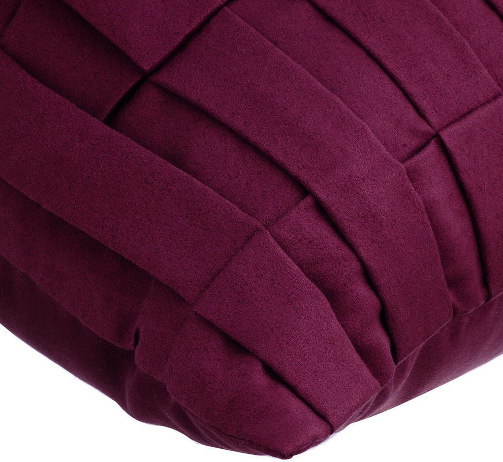 Purple Decorative Pillow Covers 18"x18" Suede Fabric, Deep Burgundy Love Tune