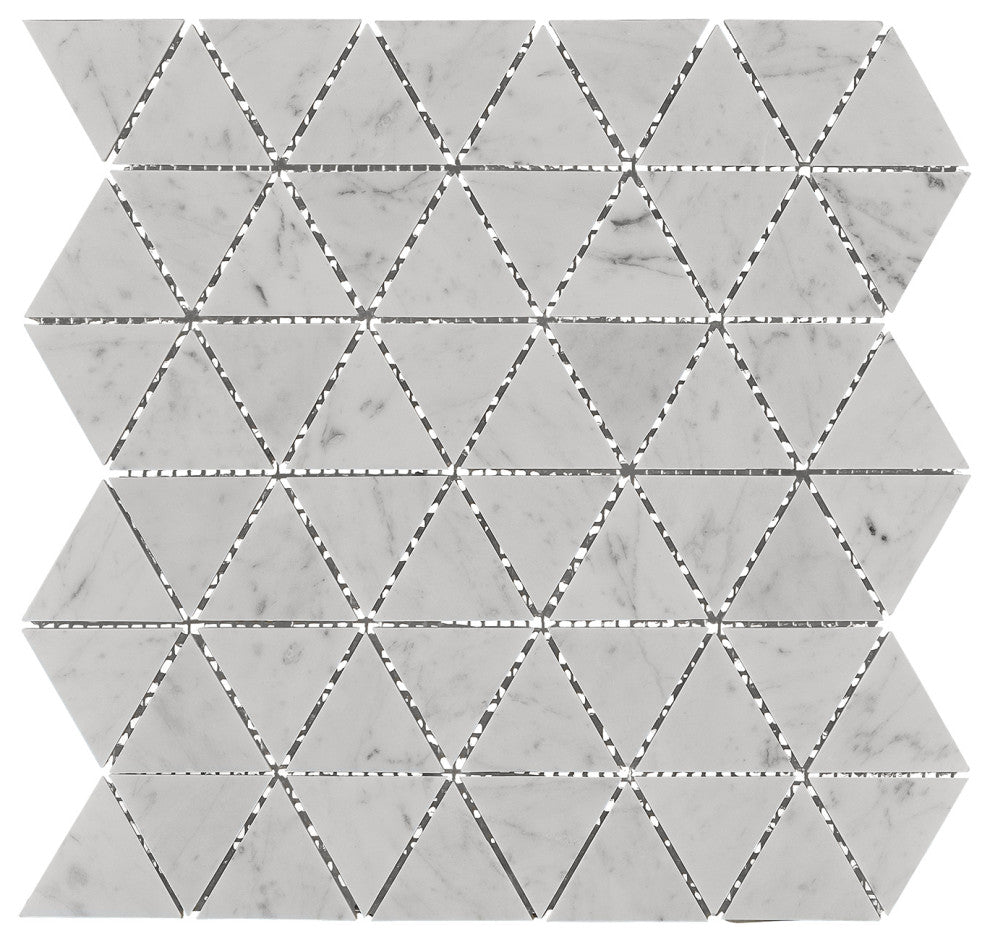 Burgos White Marble Mosaic Floor and Wall Tile, Sample
