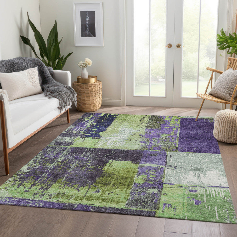 Machine Washable Indoor/Outdoor Chantille ACN1866 Aloe 3' x 5' Rug