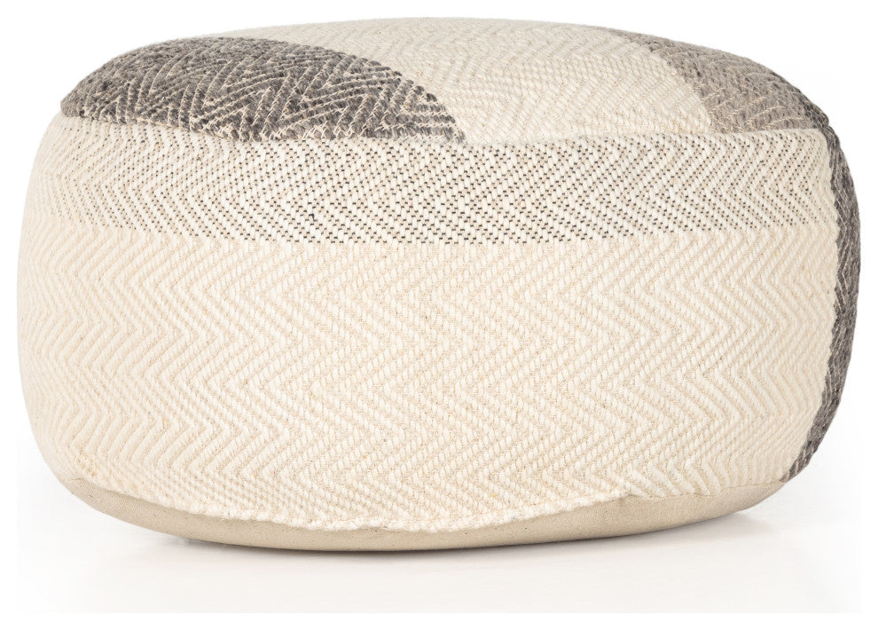 Color Block Floor Cushion-Brown, Cream