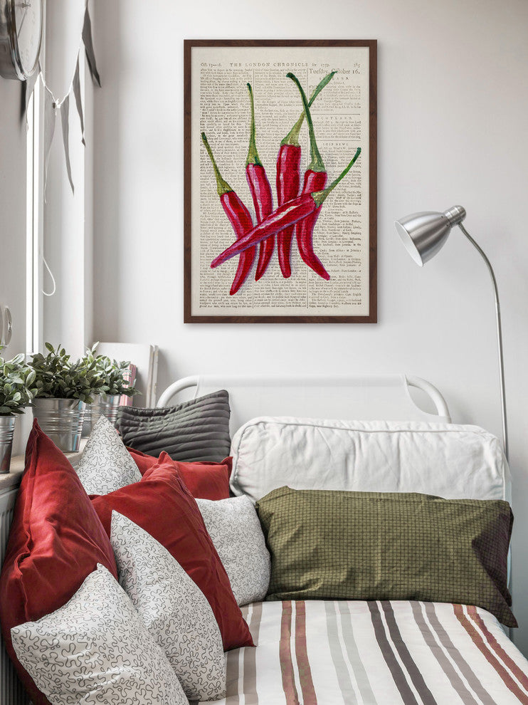 "Red Hot Chilies II" Framed Painting Print, 12"x18"