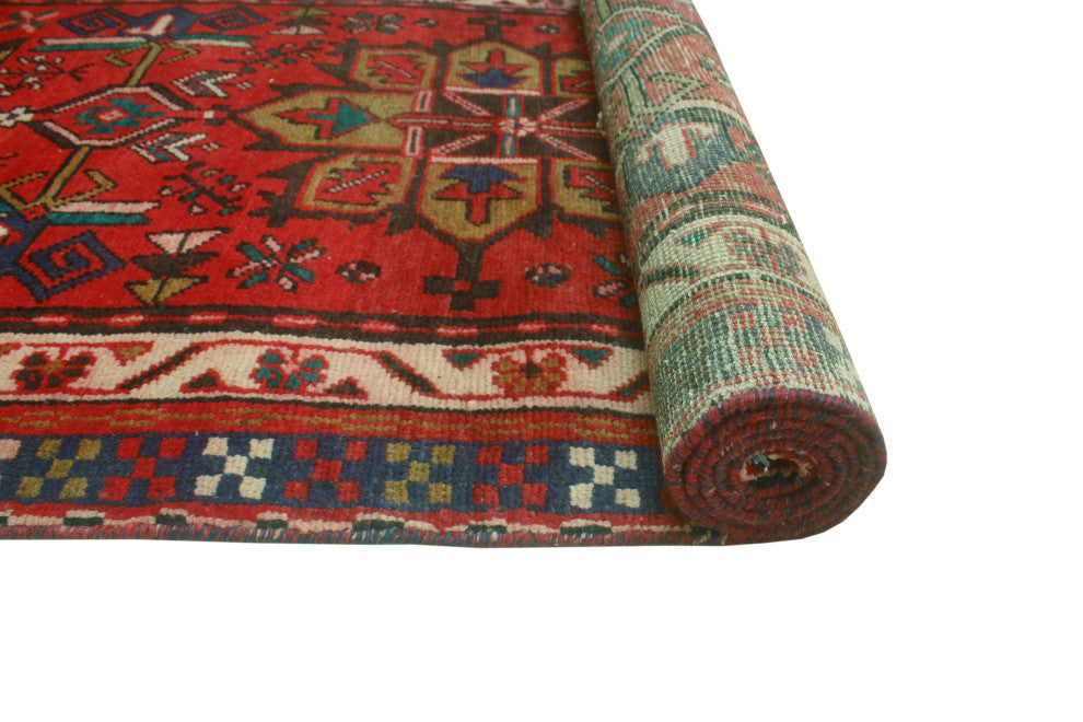 Fine Vintage Distressed Landyn Rust/Beige Runner, 3'1x9'8