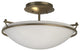 Plain Small Semi-Flush, Soft Gold Finish, Opal Glass