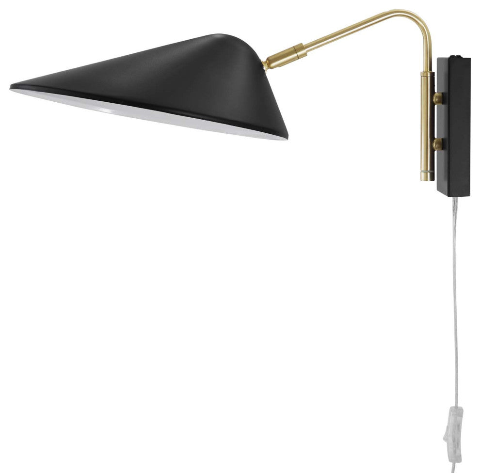 Sconce Wall Lamp Light Fixture, Black, Metal, Modern Cafe Bistro Hospitality