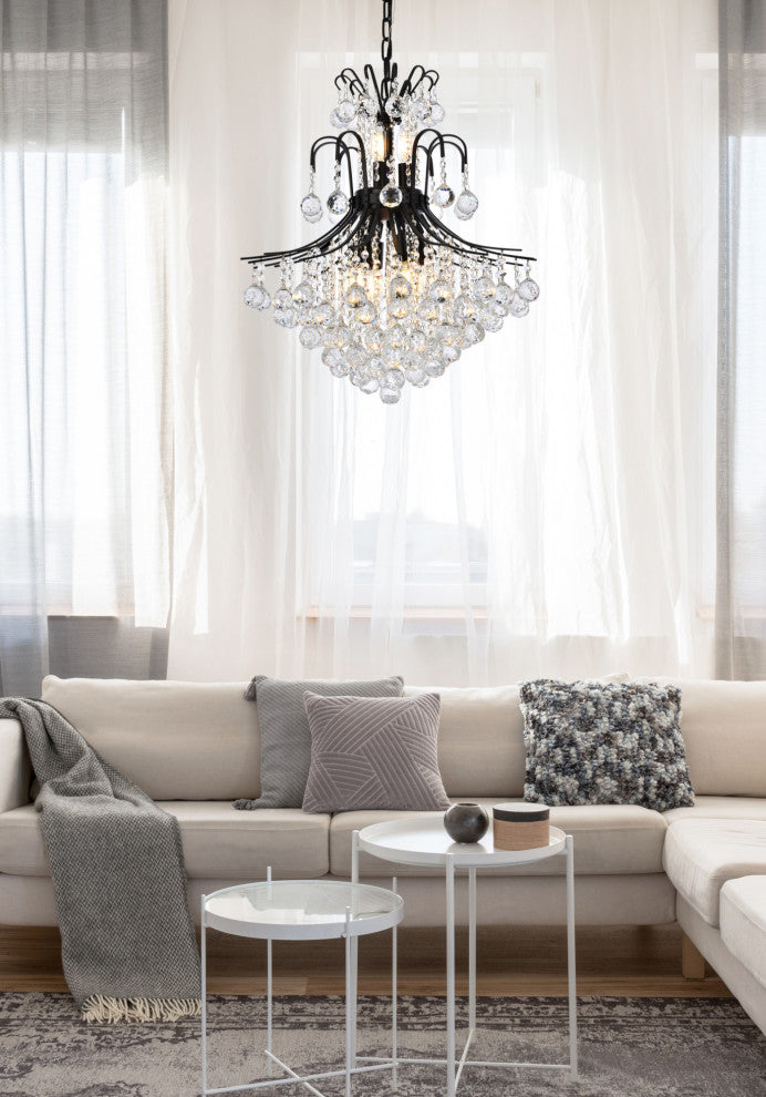 Elegant Lighting V8002D22/RC Toureg 11 Light 22"W Crystal - Black