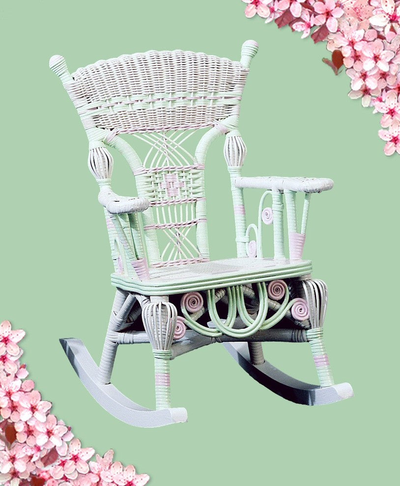 Child's Millie Rocker, Green and Pink