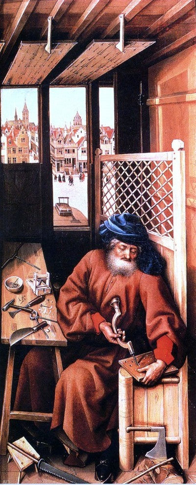 Robert Campin St. Joseph Portrayed As A Medieval Carpenter Wall Decal