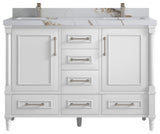Aberdeen 60 Double Bathroom Vanity in White 2" Calacatta Gold
