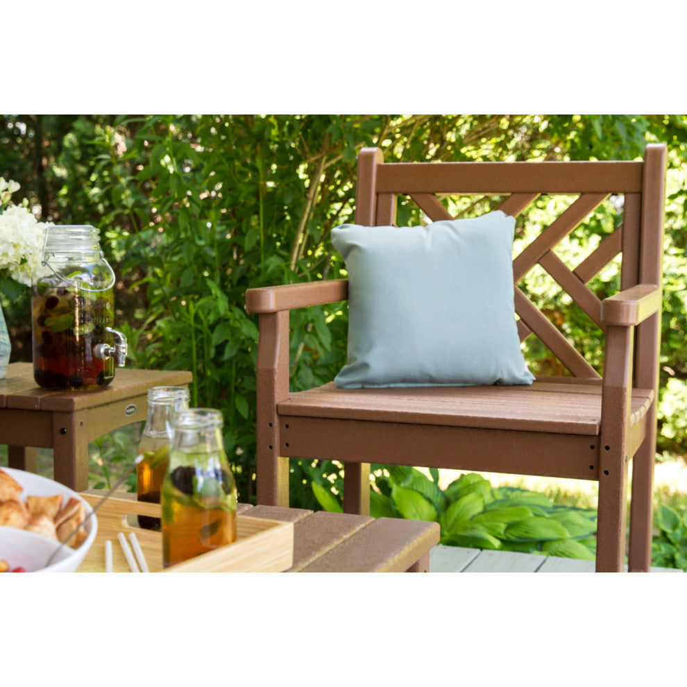 Polywood Chippendale Garden Arm Chair, Teak