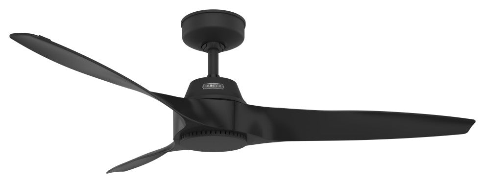 52" Mosley Damp Rated Ceiling Fan and Wall Control, Matte Black