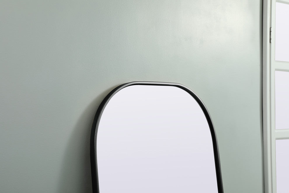 Metal Frame Arch Full Length Mirror 28X74 Inch, Black