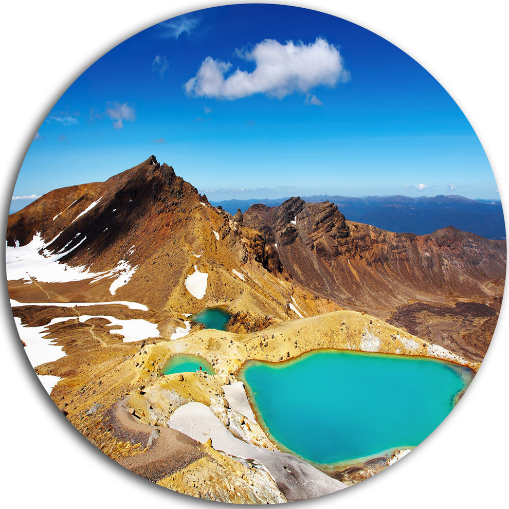 New Zealand Emerald Lakes, Photo Disc Metal Artwork, 23"