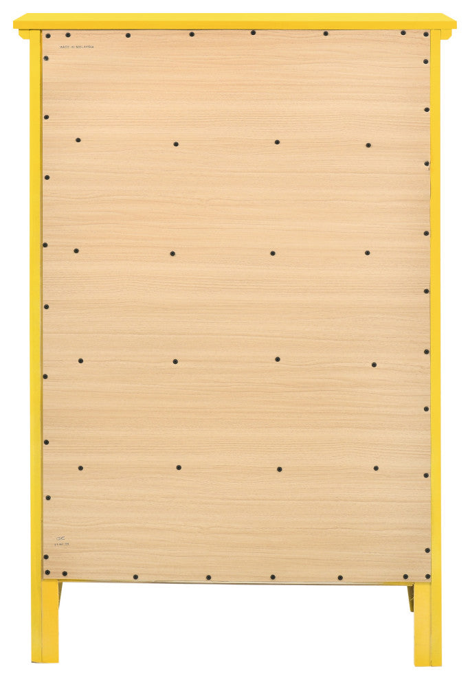 Hammond 5-drawer Wooden Chest Dresser, Yellow