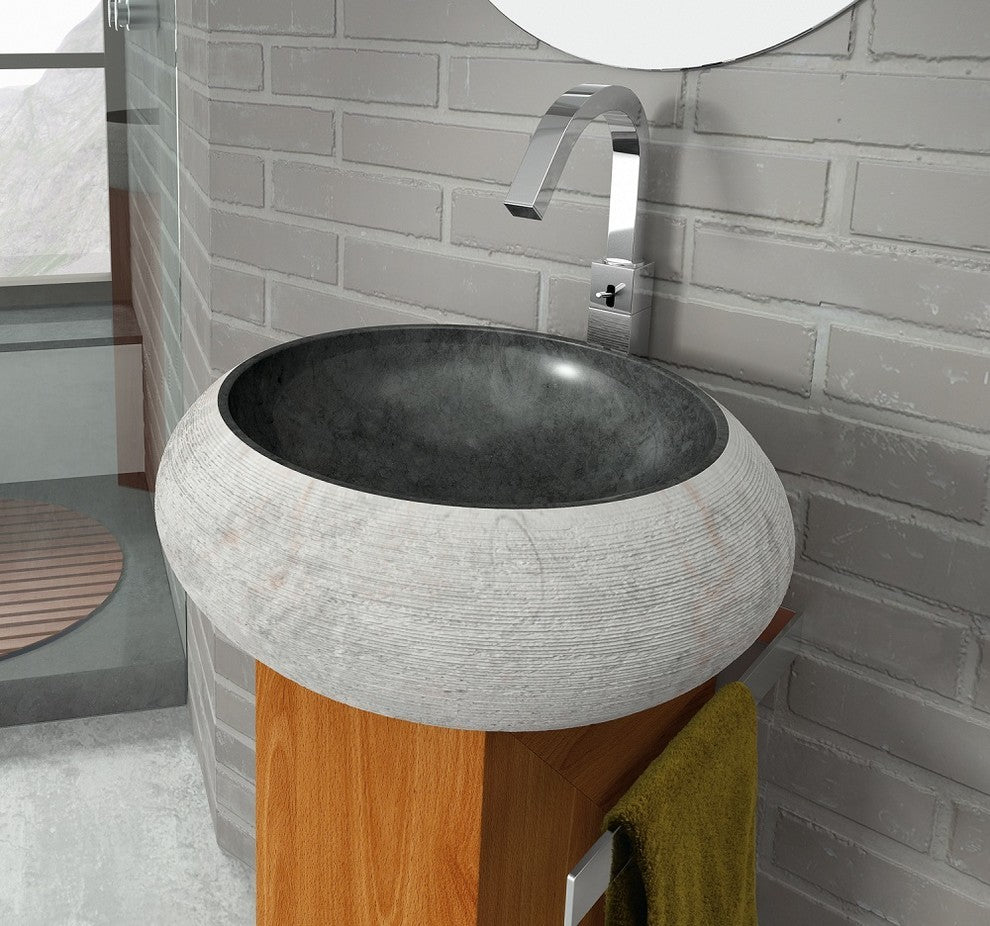 Fiji Stone Sink, Black