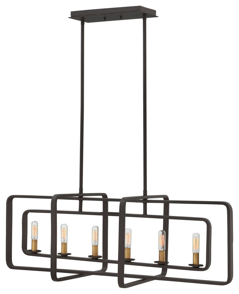 Hinkley Quentin Six Light Linear Chandelier 4815KZ